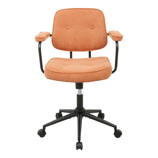 Καρέκλα γραφείου Leberta terracotta ύφασμα 64x63,5x86-96εκ **