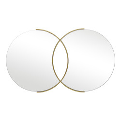 Καθρέπτης διπλός Miryata μέταλλο σε χρυσή απόχρωση 105x3x60εκ **