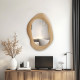 Καθρέπτης οβάλ Enola mdf σε φυσική απόχρωση 54x2.5x80εκ **