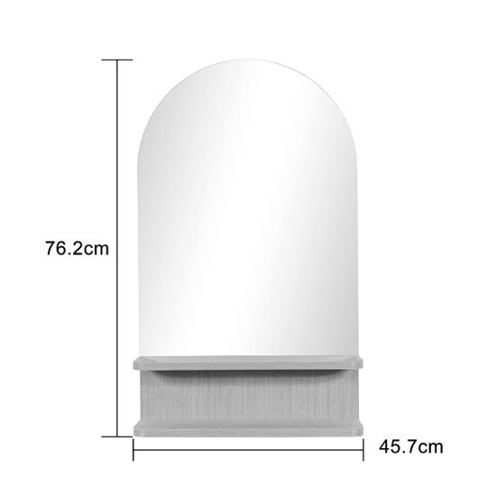 Καθρέπτης με ράφι Mensola mdf σε φυσική απόχρωση 45.7x12.7x76.2εκ **