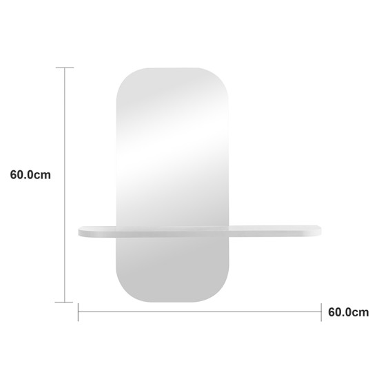 Καθρέπτης Lunaria λευκό MDF 60x11.5x60εκ **