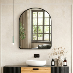 Καθρέπτης Selene μαύρο MDF 46x1.2x60 εκ **