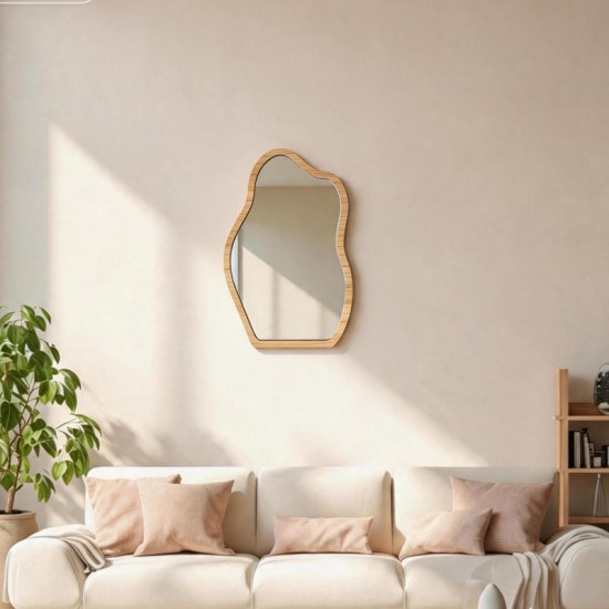 Καθρέπτης Evanthia MDF σε φυσική απόχρωση 36x1.2x56 εκ **