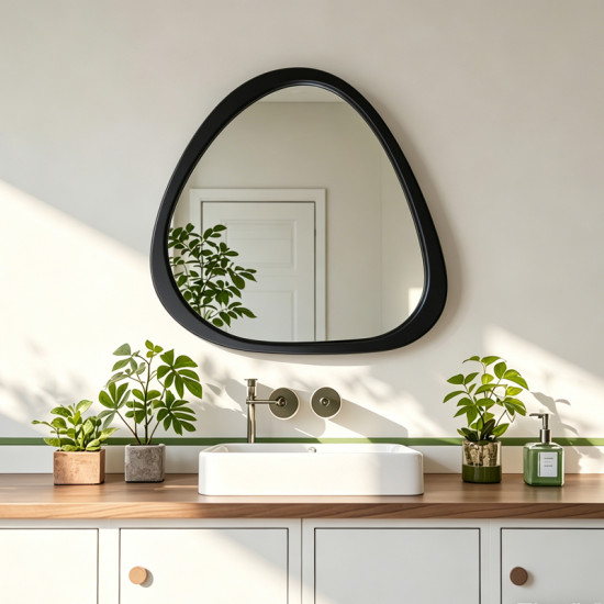 Καθρέπτης Ione μαύρο MDF 55x2,5x60 εκ **