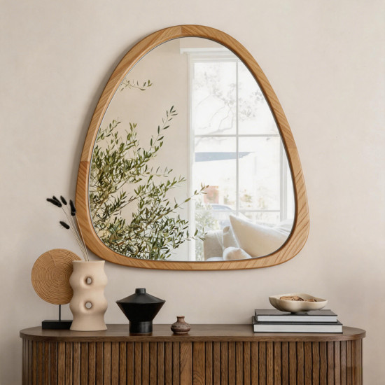 Καθρέπτης Ione MDF σε φυσική απόχρωση 55x2,5x60 εκ **