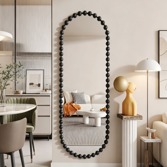 Καθρέπτης Myrtus μαύρο μέταλλο 40x2,5x160 εκ **