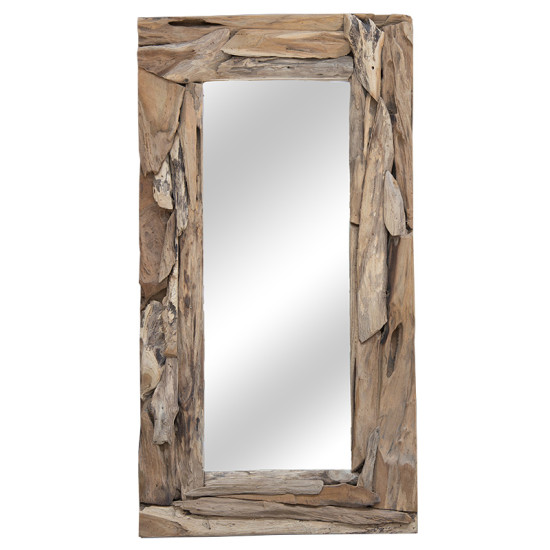 Καθρέπτης Areli μασίφ ξύλο φυσικό 60x6x120εκ