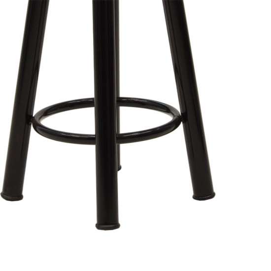 Σκαμπό μπαρ Onyx ξύλο δρυς-μέταλλο μαύρο gloss Φ33x77εκ **