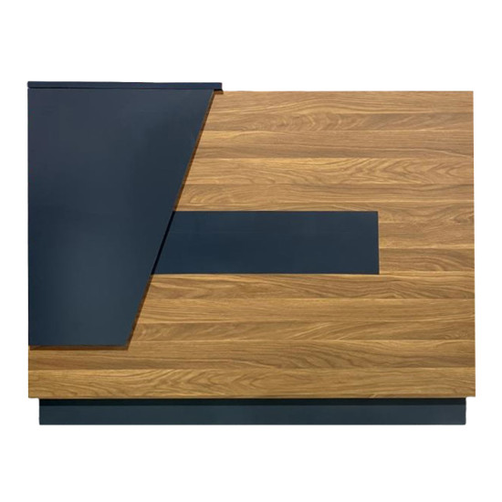 Γραφείο reception επαγγελματικό Oscar σε καρυδί-ανθρακί απόχρωση 140x65x110εκ **