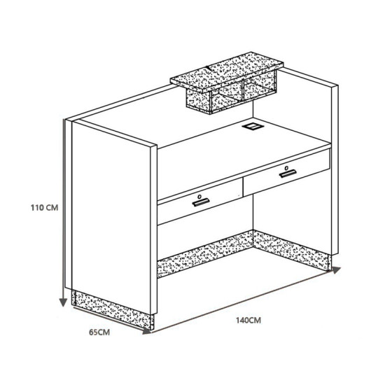 Γραφείο reception επαγγελματικό Oscar σε καρυδί-ανθρακί απόχρωση 140x65x110εκ **
