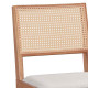 Καρέκλα Winslow ξύλο rubberwood ανοικτό καρυδί-pvc rattan φυσικό-ύφασμα γκρι - 2τμχ. **