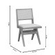 Καρέκλα Winslow ξύλο rubberwood ανοικτό καρυδί-pvc rattan φυσικό-ύφασμα γκρι - 2τμχ. **