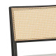 Καρέκλα Winslow ξύλο rubberwood μαύρο-pvc rattan φυσικό-ύφασμα γκρι - 2τμχ. **