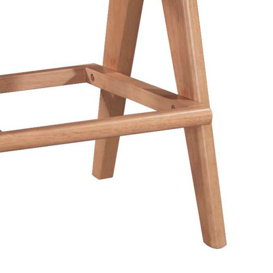 Σκαμπό bar Winslow ξύλο rubberwood ανοικτό καρυδί-pvc rattan φυσικό-ύφασμα γκρι 44.5x46x98εκ - 2τμχ. **