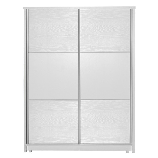 Ντουλάπα ρούχων Chase δίφυλλη με συρόμενες πόρτες χρώμα λευκό 152.5x56.5x185εκ