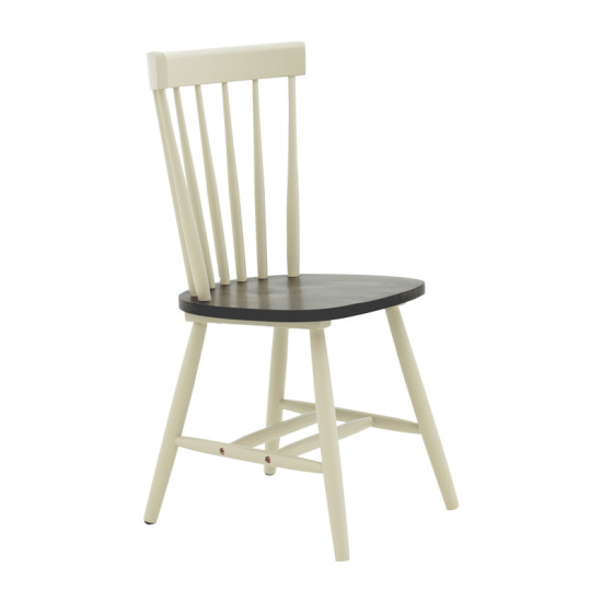 Καρέκλα Larus φυσικό ξύλo rubberwood ανθρακί-λευκό 50x49x90εκ. - 2τμχ. **