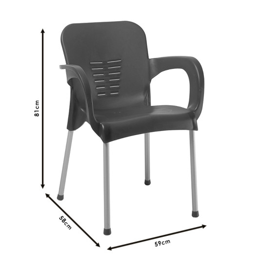 Πολυθρόνα Feast PP cappucino-αλουμίνιο γκρι **