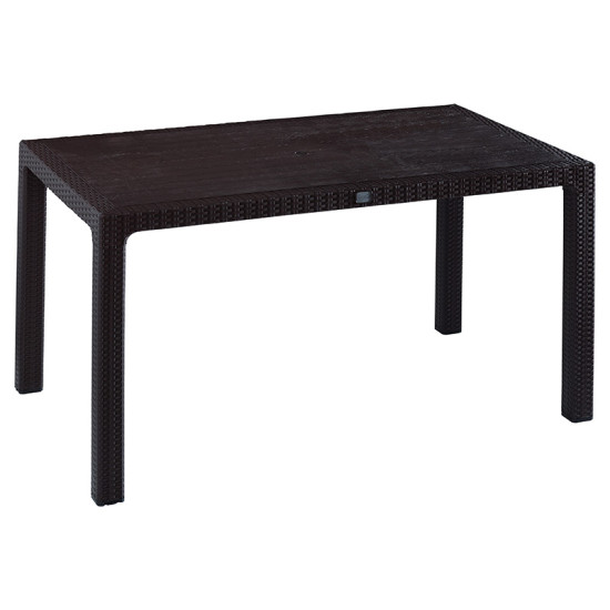 Τραπέζι Explore με UV protection PP καφέ 150x90x73.5εκ **