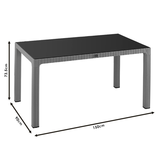 Τραπέζι Explore με UV protection PP cappucino 150x90x73.5εκ