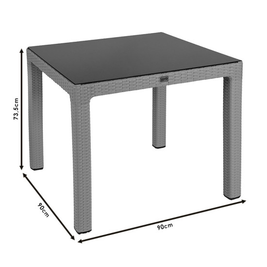 Τραπέζι Explore με UV protection PP cappucino 90x90x73.5εκ **