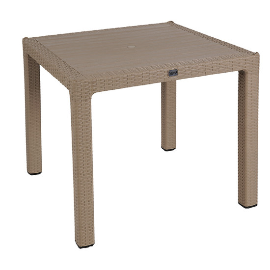 Τραπέζι Explore με UV protection PP cappucino 90x90x73.5εκ **