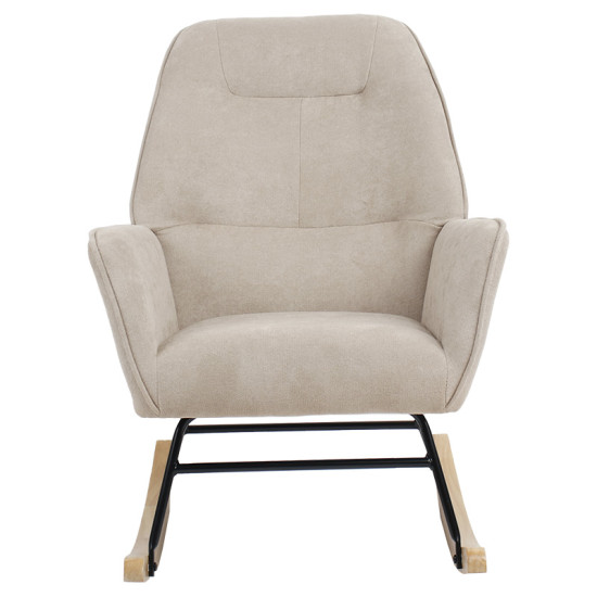 Πολυθρόνα Exultant κουνιστή ύφασμα cream-φυσικό 75x68x95εκ **