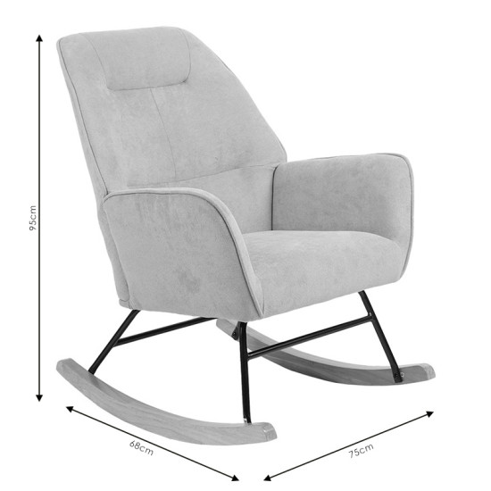 Πολυθρόνα Exultant κουνιστή ύφασμα cream-φυσικό 75x68x95εκ **