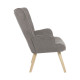 Πολυθρόνα Fluffy ύφασμα γκρι-πόδι rubberwood φυσικό 75x69x96εκ **