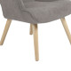 Πολυθρόνα Fluffy ύφασμα γκρι-πόδι rubberwood φυσικό 75x69x96εκ **