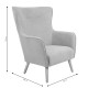 Πολυθρόνα Fluffy ύφασμα γκρι-πόδι rubberwood φυσικό 75x69x96εκ **