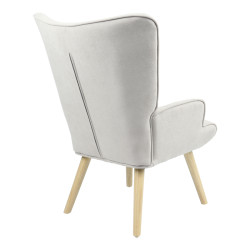 Πολυθρόνα Fluffy ύφασμα ανοιχτό γκρι-φυσικό πόδι 75x69x96εκ ** Πολυθρόνα Fluffy ύφασμα ανοιχτό γκρι-φυσικό πόδι 75x69x96εκ **