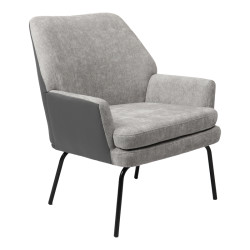 Πολυθρόνα Kieran ύφασμα γκρι- πόδι μαύρο 77x69x82.5εκ **