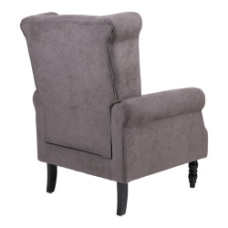 Πολυθρόνα Piore ανθρακί ύφασμα και πόδι rubberwood σε μαύρη απόχρωση 77x80x106εκ **