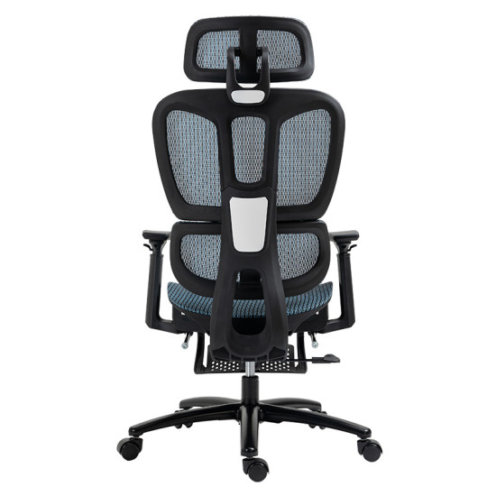 Καρέκλα γραφείου διευθυντή με υποπόδιο Verdant Premium Quality mesh χρώμα μπλε **