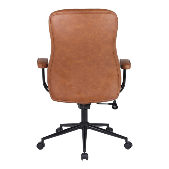 Καρέκλα γραφείου διευθυντή Philareti καφέ PU 74x71,5x108-118εκ **