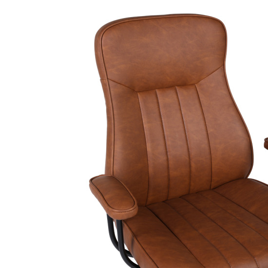 Καρέκλα γραφείου διευθυντή Philareti καφέ PU 74x71,5x108-118εκ **