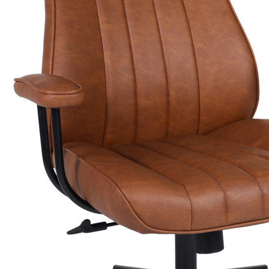 Καρέκλα γραφείου διευθυντή Philareti καφέ PU 74x71,5x108-118εκ **
