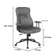 Καρέκλα γραφείου διευθυντή Philareti καφέ PU 74x71,5x108-118εκ **