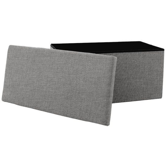 Σκαμπό-μπαούλο Greatness ύφασμα γκρι 76x38x38εκ **