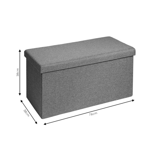 Σκαμπό-μπαούλο Greatness ύφασμα γκρι 76x38x38εκ **