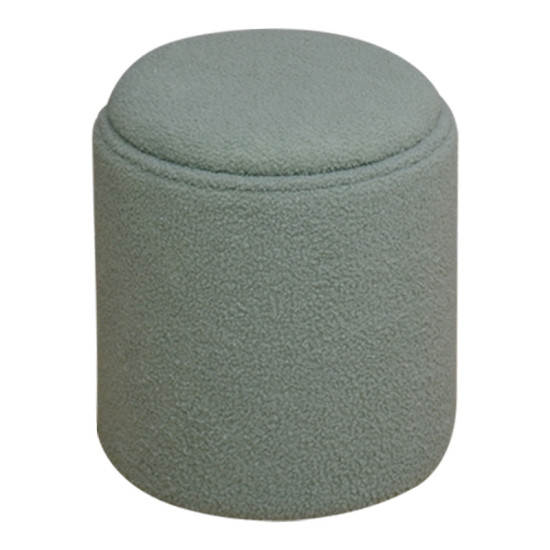 Σκαμπό-μπαούλο Batur μπουκλέ ύφασμα σε χακί απόχρωση Φ34x38εκ ** Σκαμπό-μπαούλο Batur μπουκλέ ύφασμα σε χακί απόχρωση Φ34x38εκ **