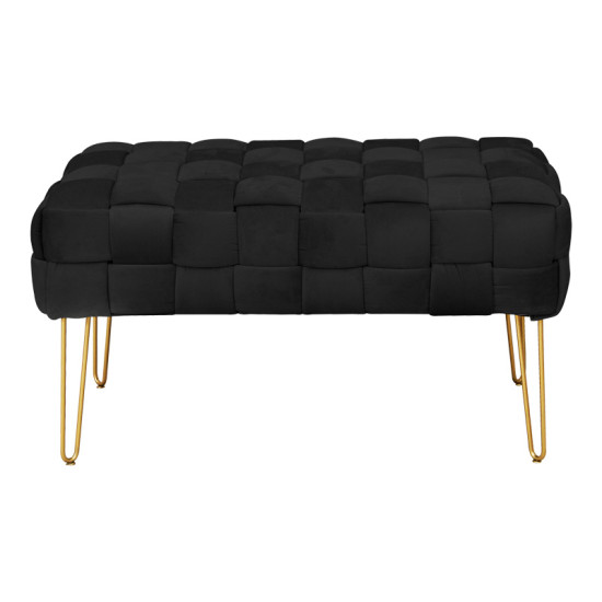 Σκαμπό Wenzo βελούδο σε μαύρη απόχρωση 82x43x46εκ ** Σκαμπό Wenzo βελούδο σε μαύρη απόχρωση 82x43x46εκ **