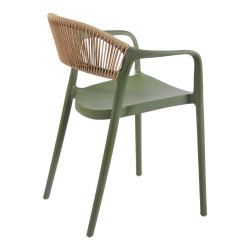 Πολυθρόνα Ankara στοιβαζόμενη pp-pe rattan σε λαδί-φυσική απόχρωση 54x55.5x77εκ **