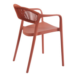 Πολυθρόνα Ankara στοιβαζόμενη pp-pe rattan σε terracotta απόχρωση 54x55.5x77εκ **