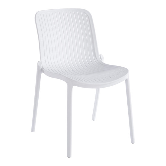 Καρέκλα Teragi στοιβαζόμενη pp με UV protection λευκή 58x43.5x82εκ **