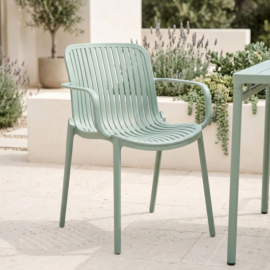 Πολυθρόνα Teragi στοιβαζόμενη pp με UV protection μέντα 59x57x82εκ **