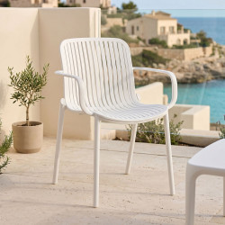 Πολυθρόνα Teragi στοιβαζόμενη pp με UV protection λευκή 59x57x82εκ **