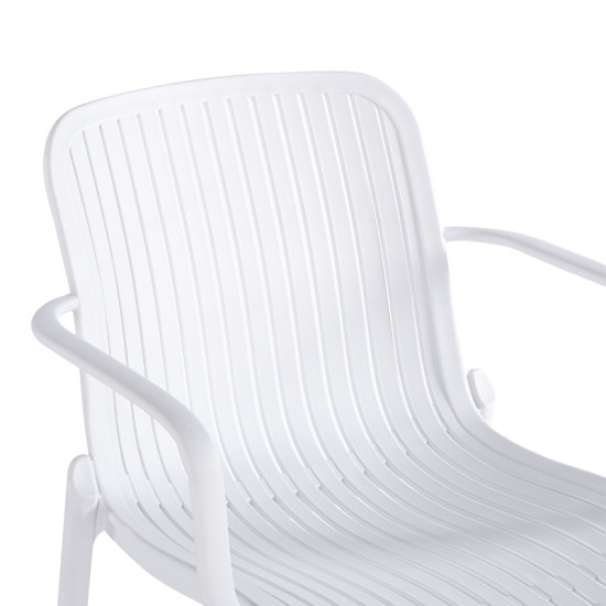 Πολυθρόνα Teragi στοιβαζόμενη pp με UV protection λευκή 59x57x82εκ **