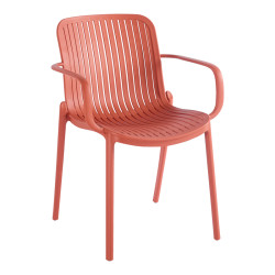 Πολυθρόνα Teragi στοιβαζόμενη pp με UV protection terracotta 59x57x82εκ **