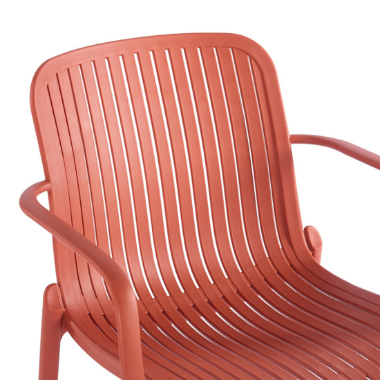 Πολυθρόνα Teragi στοιβαζόμενη pp με UV protection terracotta 59x57x82εκ **